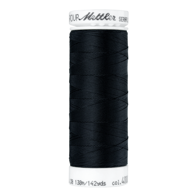 Elastic Thread "Seraflex" by Mettler 130m spool - Black Col.4000