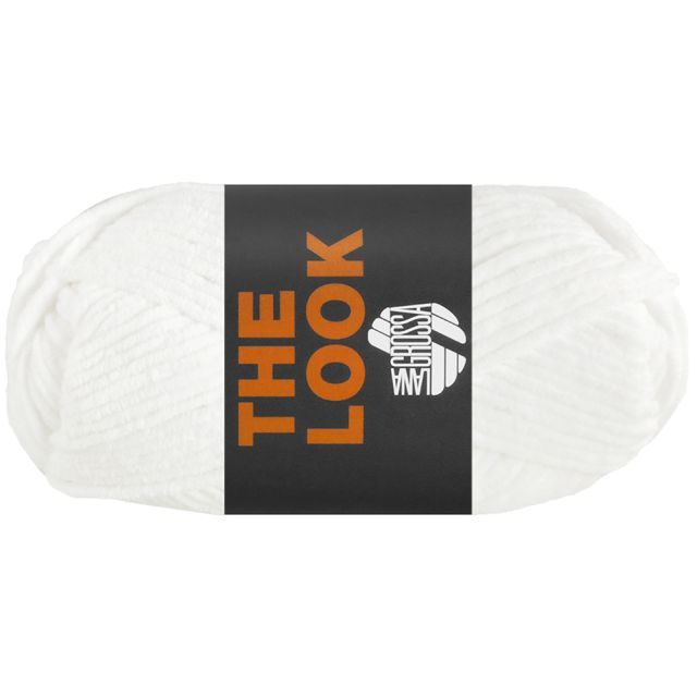 THE LOOK - Chenille Yarn White Col. 010 - 100g Skein by Lana Grossa