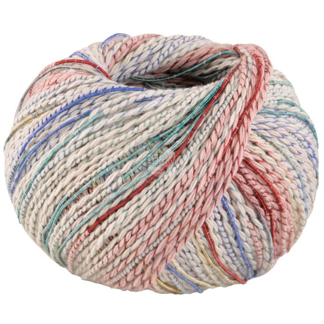 TORTO irregular cotton yarn - Blue/Pink/Mint Col. 4 -  50g Ball by Lana Grossa