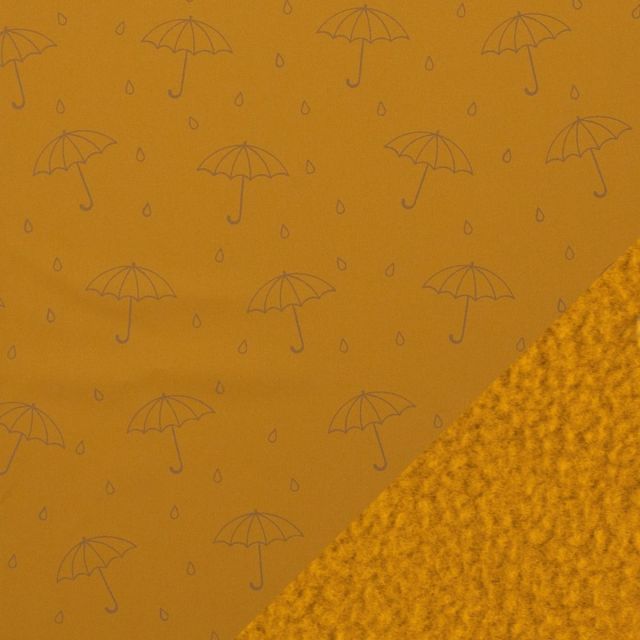 Reflective Softshell - Umbrella with Mustard Fleece Lining