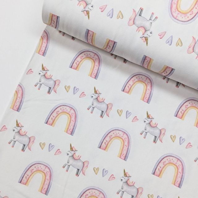 Pastel Unicorns and Rainbows - Jersey Knit