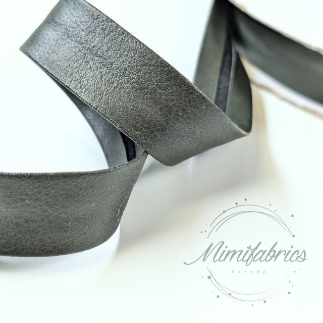 Faux Leather Bias Tape 20mm - Dark Green Col. 099