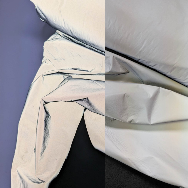 Silver Reflective Softshell with Black Fleece Lining 