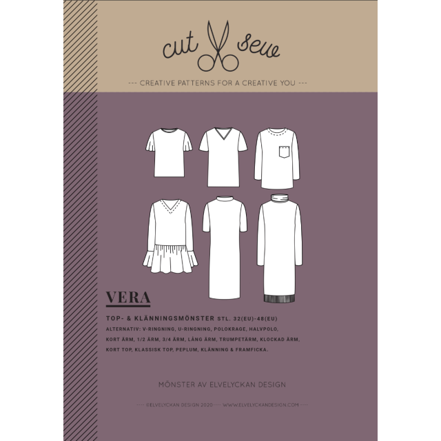 VERA - TOP & DRESS - Paper Sewing Pattern by Elvelyckan Design