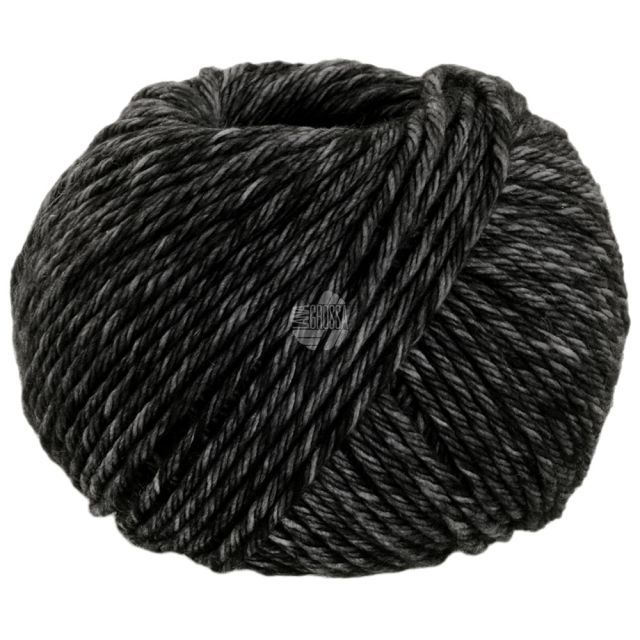 Vintage Chunky Merino Yarn Dark Charcoal/Black Col. 1014 - 50g by Lana Grossa 