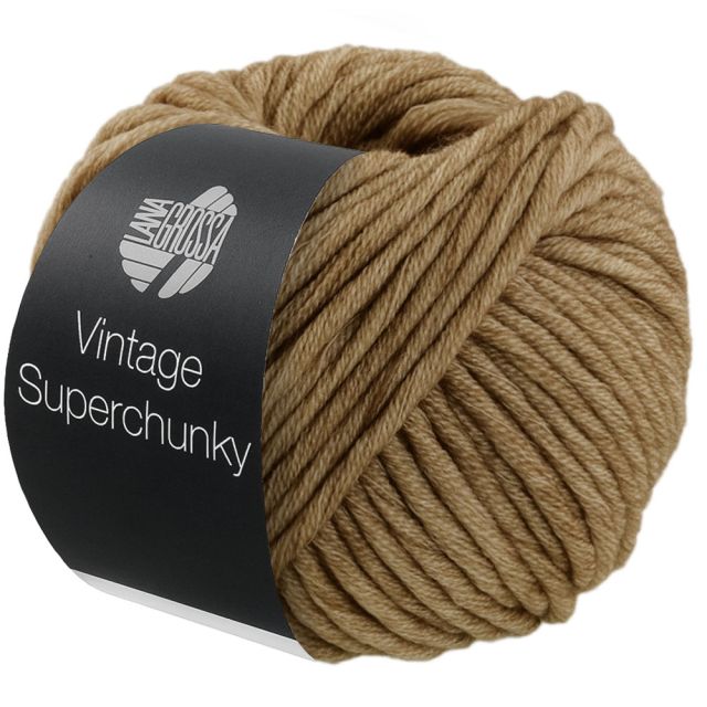 Vintage Superchunky Merino Yarn Khaki/Beige Col. 508 - 100g by Lana Grossa 