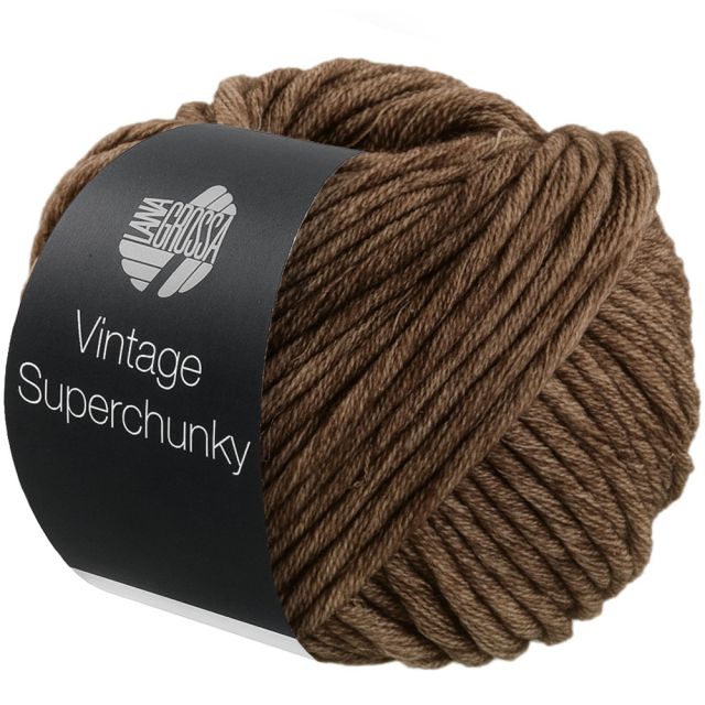 Vintage Superchunky Merino Yarn Dark Brown Col. 510 - 100g by Lana Grossa 