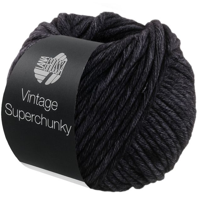 Vintage Superchunky Merino Yarn Charcoal Col. 511 - 100g by Lana Grossa 