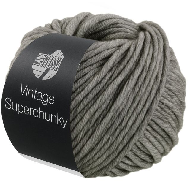 Vintage Superchunky Merino Yarn Grey Col. 512 - 100g by Lana Grossa 