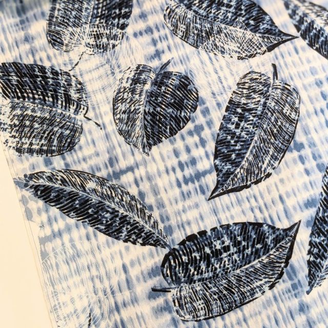 Leaves - Viscose Challis - Tie Dye Look