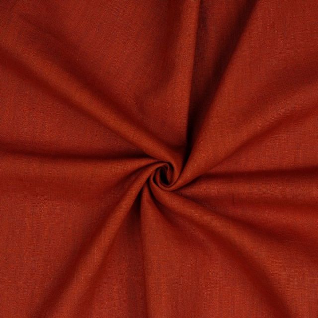 BOLT END - 250 CM - Washed Linen Solid 230gsm - Terracotta  col.41