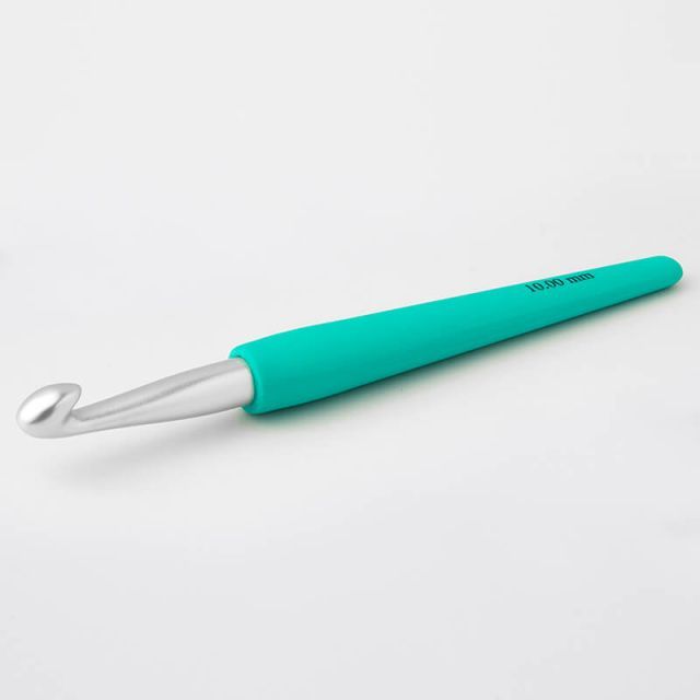 Size 10.0mm - Single Ended Silver Crochet Hook "Waves Collection" - Knitters Pride Jade