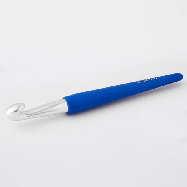 Size 12.0mm - Single Ended Silver Crochet Hook "Waves Collection" - Knitters Pride Bluebell