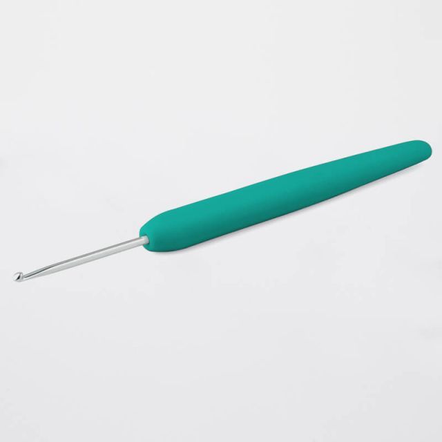 Size 2.5mm - Single Ended Silver Crochet Hook "Waves Collection" - Knitters Pride Jade