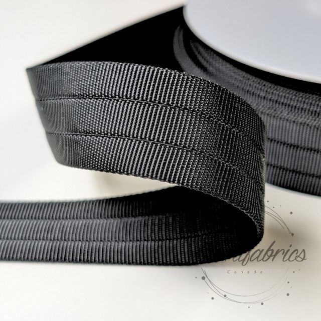Quilted Webbing - 30 mm Strapping - Black Col.14