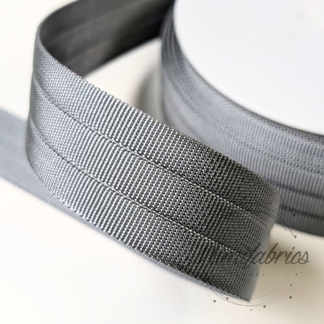 Quilted Webbing - 30 mm Strapping - Grey Col.33