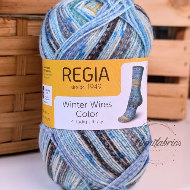 REGIA - "WINTER WIRES" Self Patterning Sock Yarn STONE Col. 3092 - 100g