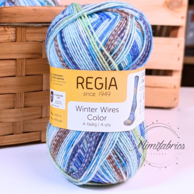 REGIA - "WINTER WIRES" Self Patterning Sock Yarn SAPHIR Col. 3093 - 100g