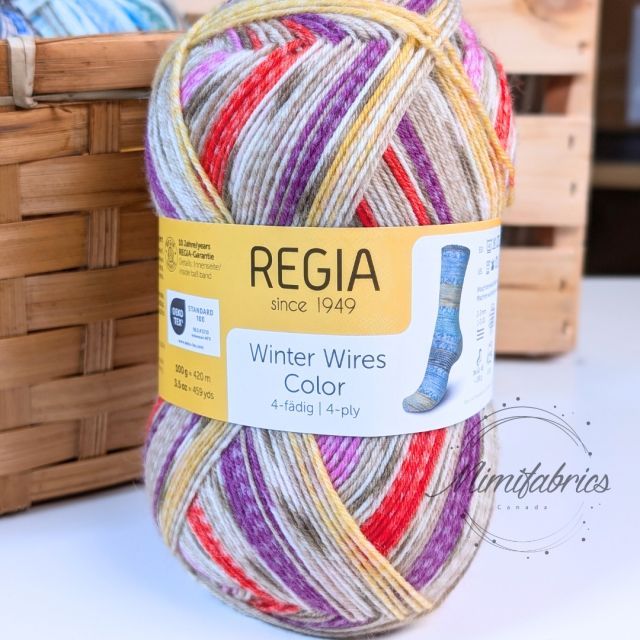 REGIA - "WINTER WIRES" Self Patterning Sock Yarn LAVA Col. 3097 - 100g
