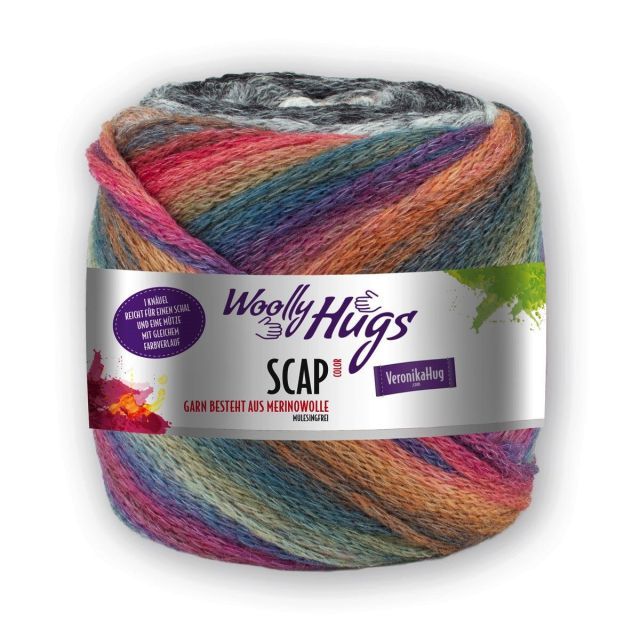 SCAP by Woolly Hugs - Made with Mulesing Free Merino Wool - Col. Red/Blue/Grey 380 - 220g