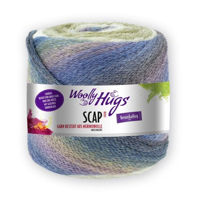 SCAP by Woolly Hugs - Made with Mulesing Free Merino Wool - Col. Blue/Green/Purple 382 - 220g