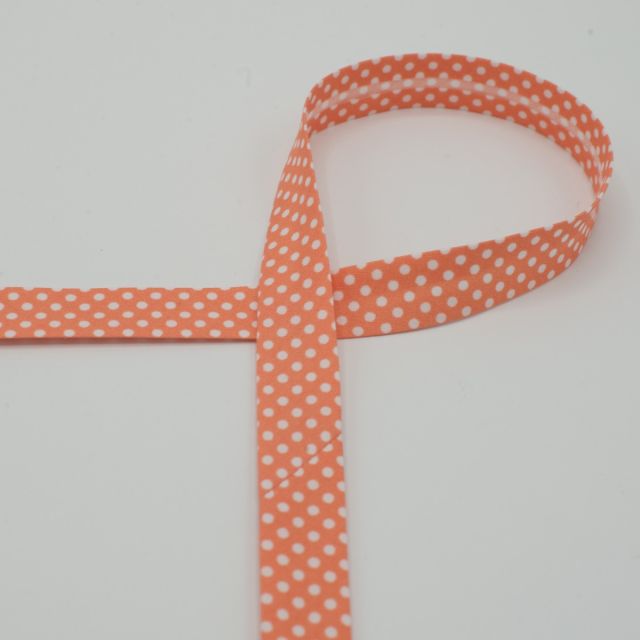 Poly/Cotton Bias Tape 18mm "Polka Dots" - Salmon Col. 007