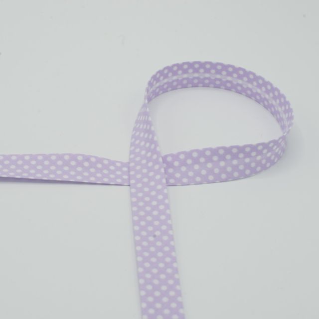 Poly/Cotton Bias Tape 18mm "Polka Dots" - Lilac Col. 014