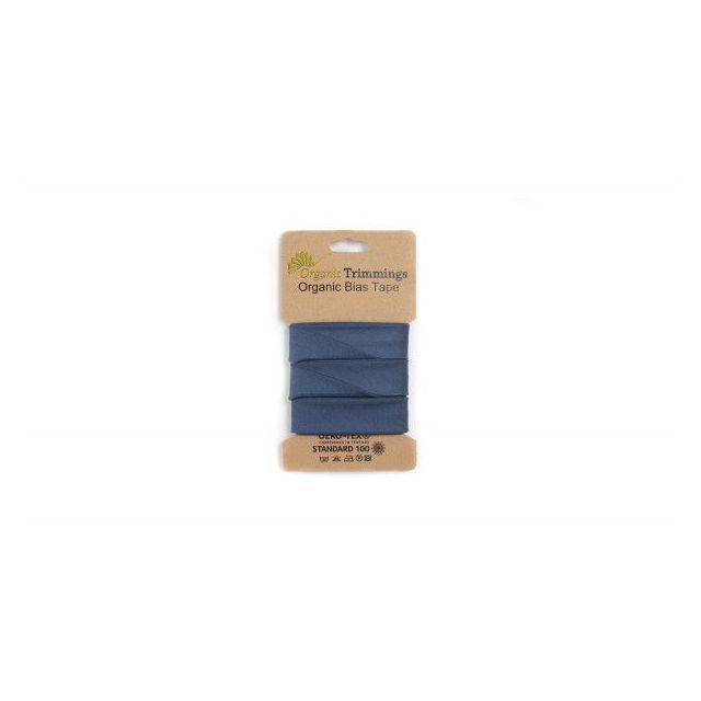 Organic  Cotton Poplin Bias Tape - Jeans - 10mm x 5m