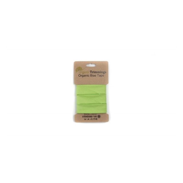 Organic  Cotton Poplin Bias Tape - Lime - 10mm x 5m