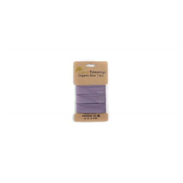 Organic  Cotton Poplin Bias Tape - Lilac - 10mm x 5m