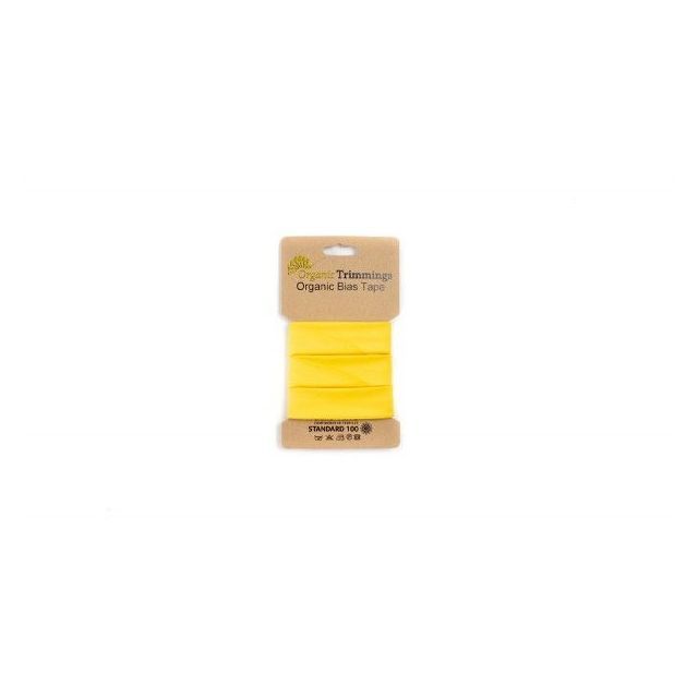 Organic  Cotton Poplin Bias Tape - Yellow - 10mm x 5m