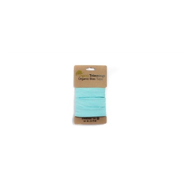 Organic  Jersey Bias Tape - Aqua 10mm x 3m