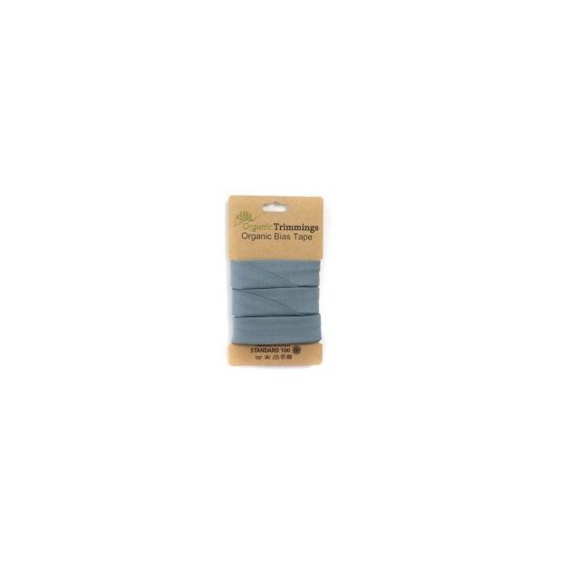 Organic  Jersey Bias Tape - Dusty Blue 10mm x 3m