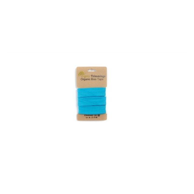 Organic  Jersey Bias Tape - Turquoise 10mm x 3m