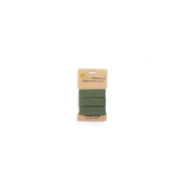 Organic  Jersey Bias Tape - Army Green - 10mm x 3m
