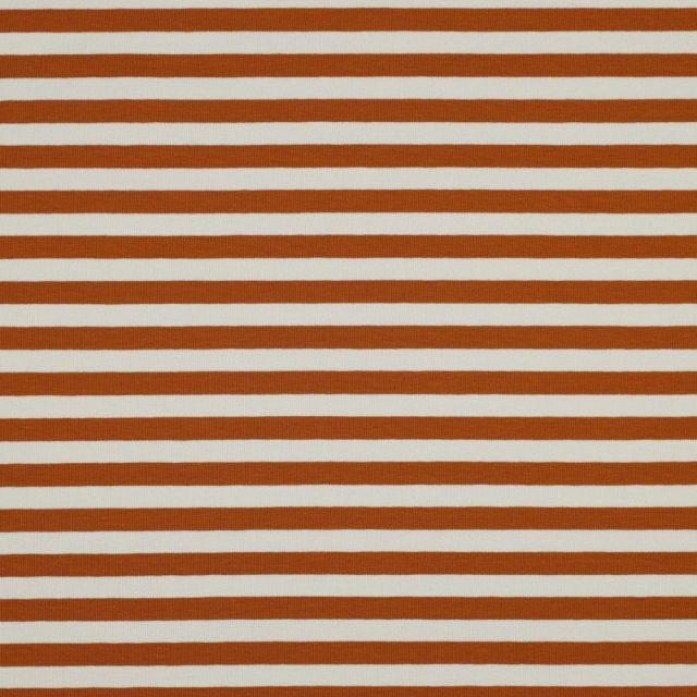 French Terry - Yarn Dyed Stripe - Caramel /  Off White