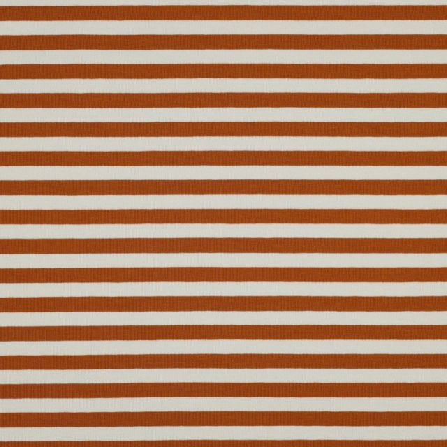 BOLT END 140CM - French Terry - Yarn Dyed Stripe - Caramel /  Off White