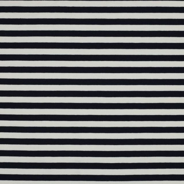 French Terry - Yarn Dyed Stripe - Navy /  Off White