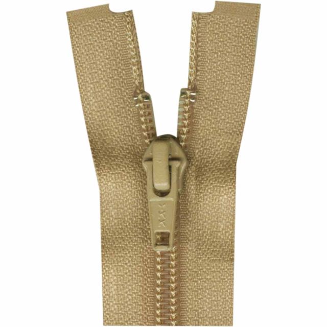 55cm (22in) Beige - One-Way Separating Zipper #5 Nylon Coil  - YKK