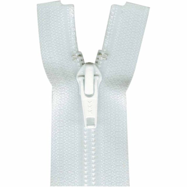 65cm (26in) White - One-Way Separating Zipper #5 Nylon Coil  - YKK