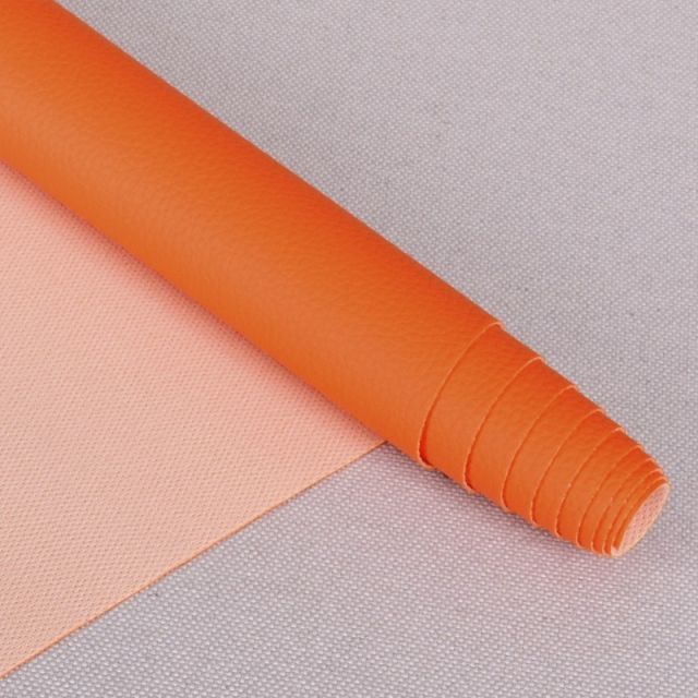 ZURI Faux Leather Vinyl - Orange Col. 83 - 140cm x 50cm Pre Cut Panel