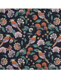Coated Cotton - Birds and Flowers