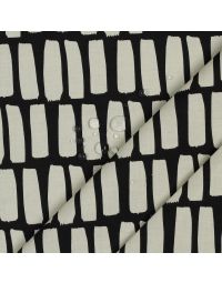 Coated Cotton - Vertical Dashes in Black and White