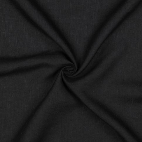 European Flax Linen 125gsm - Black