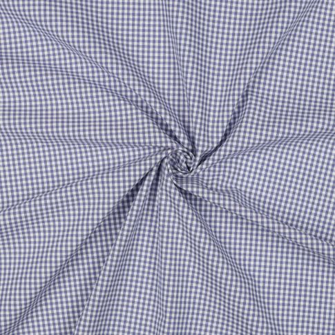 BOLT END - 200 CM - Gingham Check 2.7mm   - Cotton Poplin - Dark Lavender (Col.52)