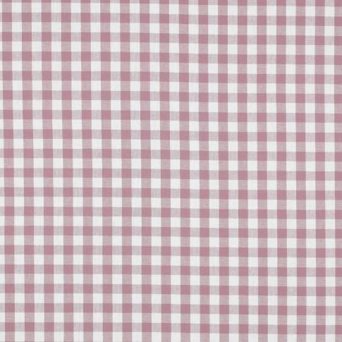 Yarn Dyed Gingham Checks 1cm  - Cotton Poplin - Mauve /  White