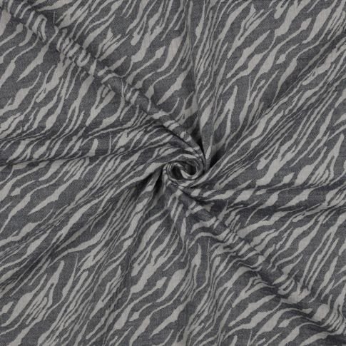 Double Gauze - Jacquard Weave Wavy Stripes Pattern in Blue