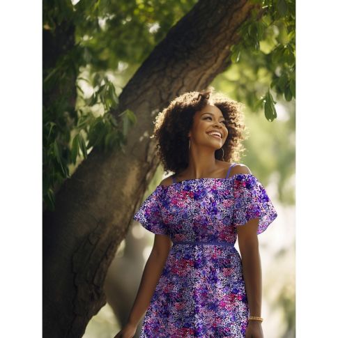 Cotton Voile - Flower Splash Purple