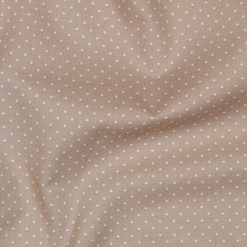 Cotton Poplin Fabric - Mini Polka Dots White on Pink Sand (Col. 22)