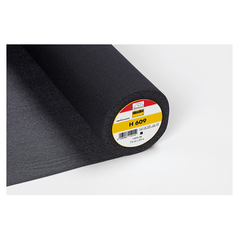 H609 Lightweight Knit Interfacing 100% PA- Fusible - Black - Vlieseline